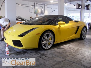 Lamborghini Vancouver-Clear Bra paint protection film Vancouver ClearBra 3M Xpel installation Vancouver