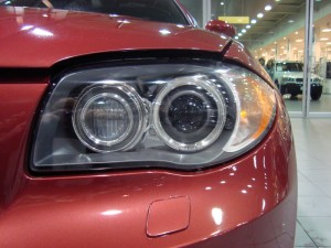 Vancouver-ClearBra-2009-BMW-135i-red-Xpel-Ultimate-Paint-Protection-Film-Brian-Jessel-BMW-finished-headlight