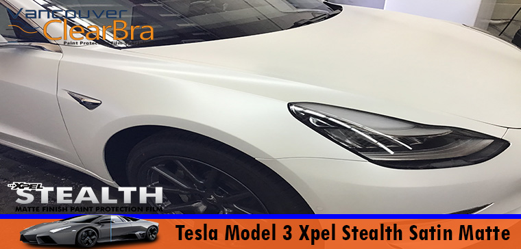 Tesla Model 3 Xpel Stealth Satin Matte Clear Bra