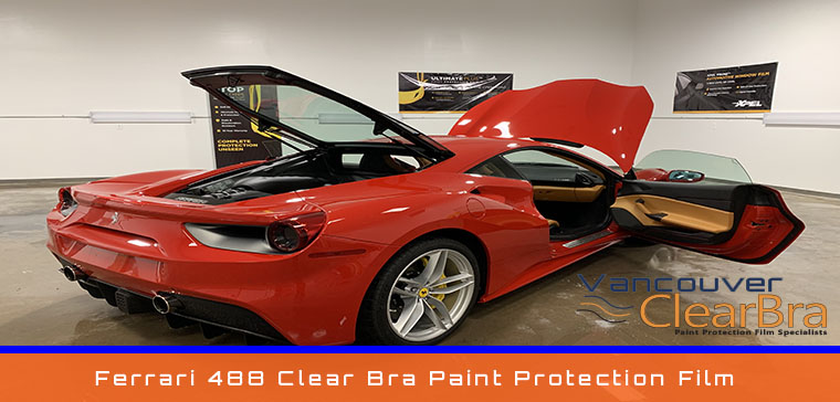 Ferrari 488 clear bra-paint-protection-film-Vancouver-ClearBra